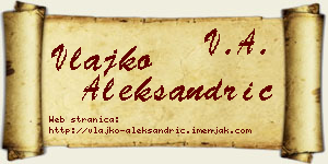 Vlajko Aleksandrić vizit kartica